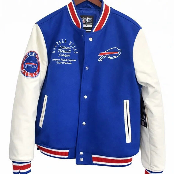 Buffalo Bills Varsity Jacket Men’s Medium NFL Ultra Game Chenille NWT - Picture 1 of 6